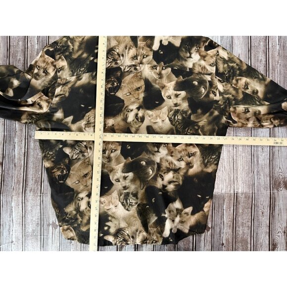Magliano Graphic pattern printed throughout Twisted Shirt sz L brown cats NWOT - Picture 6 of 7